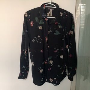 Black floral H&M blouse